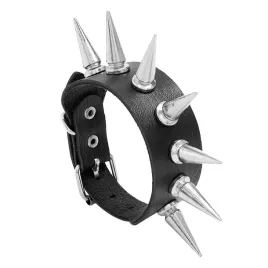 skorzany-czarny-bransolet-z-cwiekami-regulowany-styl-rock-25-5-cm