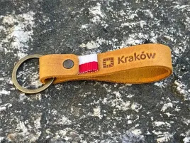 brelok-skorzany-krakow-pamiatka-zolty-recznie-robiony