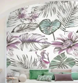 nowoczesna-tapeta-mural-159cmx280cm-fototapeta-panoramiczna-kwiaty-liscie
