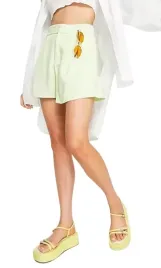 stradivarius-spodenki-damskie-zielone-len-38-m4c