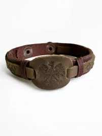 skorzana-bransoletka-z-orlem-khaki-22cm