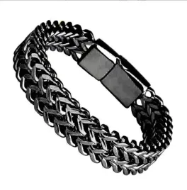 meska-bransoletka-czarna-stal-chirurgiczna-23x10cm