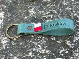 brelok-skorzany-pamiatka-z-napisem-krakow-zielony