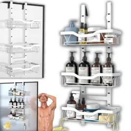 regulowana-polka-lazienkowa-pod-prysznic-wiszaca-stalowa-wieszak-koszyki-x3