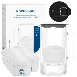 dzbanek-filtrujacy-szklany-wessper-d4-borosilicate-mini-ff-bk-12x-filtr