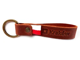 ekskluzywny-brelok-skorzany-z-napisem-krakow-i-flaga-polski-jasnobrazowy