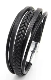 wielowarstwowa-skorzana-bransoletka-na-srebrnym-magnesie-21cm