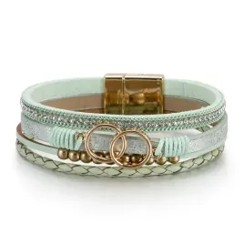 bransoletka-damska-boho-turkusowa-zloty-magnes-195-cm
