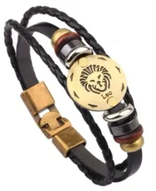 bransoleta-znak-zodiaku-skorzana-lew-23cm