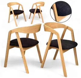 4x-krzeslo-debowe-naturalne-tapicerowane-czarny-plusz-baranek-boucle