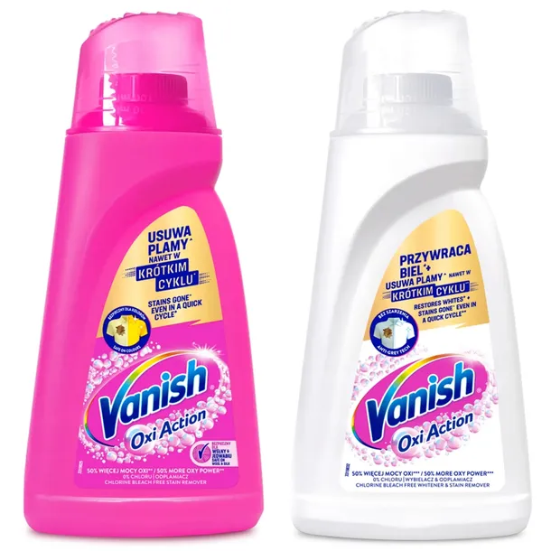 VANISH OXI ACTION Odplamiacz do tkanin białe i kolorowe żel 2L