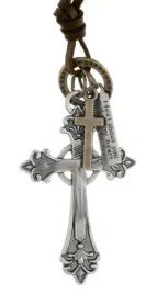 naszyjnik-skorzany-z-krzyzem-vintage-antyczne-srebro-unisex