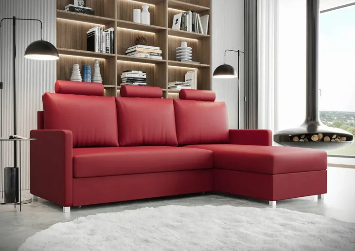 Narożnik Rozkładany Szary Meble KN03 222 O-sofa