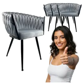 4x-krzeslo-szare-welurowe-tapicerowane-czarne-nogi-plecione-do-kuchni-salon