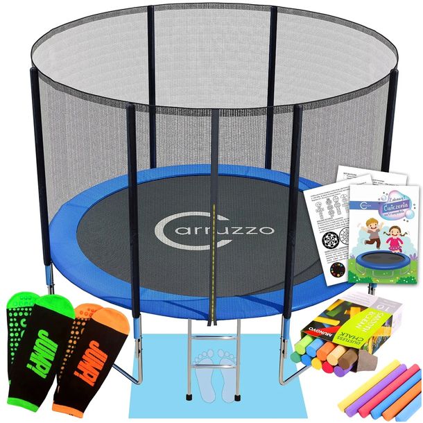 TRAMPOLINA OGRODOWA 10FT 312cm dla DZIECI SIATKA OSŁONA Mata + GRATISY