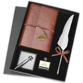 notes-skorzany-i-pioro-retro-atrament-pamietnik-vintage-zestaw-prezentowy