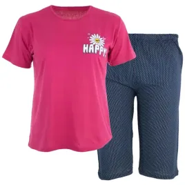 pizama-damska-bawelniana-krotki-rekaw-spodnie-3-4-duze-rozmiary-3xl-4xl