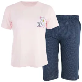 pizama-damska-bawelniana-krotki-rekaw-spodnie-3-4-duze-rozmiary-3xl-4xl