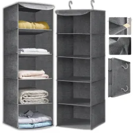 organizer-wiszacy-skladany-do-szafy-regal-ubrania-materialowy-kosz-5-polek