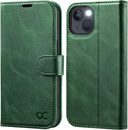 ocase-etui-skorzane-do-iphone-14-plus-z-klapka-portfel-rfid-stojak-zielone