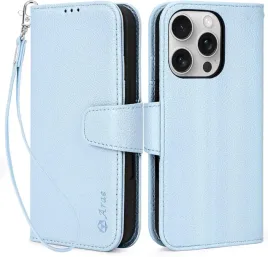 arae-etui-skorzane-z-klapka-do-iphone-16-pro-rfid-niebieskie-liczi-pasek