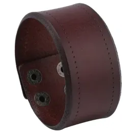 stylowa-prosta-brazowa-skorzana-bransoletka-punkowa-23-cm