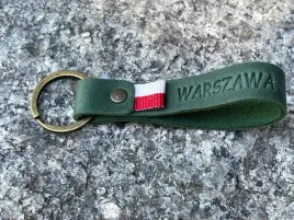 brelok-skorzany-warszawa-pamiatka-zielony-recznie-robiony
