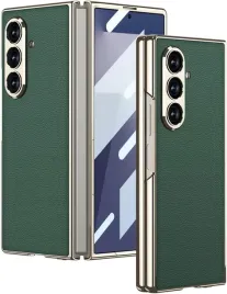 ninki-etui-skorzane-360-do-samsung-galaxy-z-fold-6-szybka-ochronna-zielony