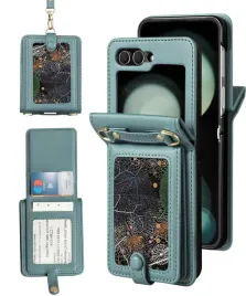 gronda-etui-skorzane-do-samsung-galaxy-z-flip5-portfel-pasek-niebieski