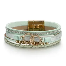 bransoletka-damska-boho-turkusowa-zloty-magnes-195-cm