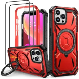 lanhiem-etui-do-iphone-15-pro-max-podstawka-pancerne-2x-szklo-lcd-czerwone