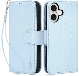 arae-etui-skorzane-z-klapka-do-iphone-16-portfel-jasno-niebieski-pasek