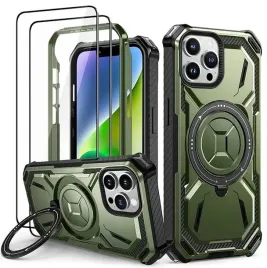 lanhiem-etui-do-iphone-14-pro-podstawka-pancerne-2x-szklo-lcd-zielone