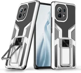 soroka-xiaomi-mi-11-etui-pancerne-z-podstawka-magnetyczne-srebne-ring
