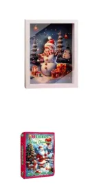 swiateczna-ramka-3d-stickers-z-balwankiem-zestaw-diy-z-drewniana-rama