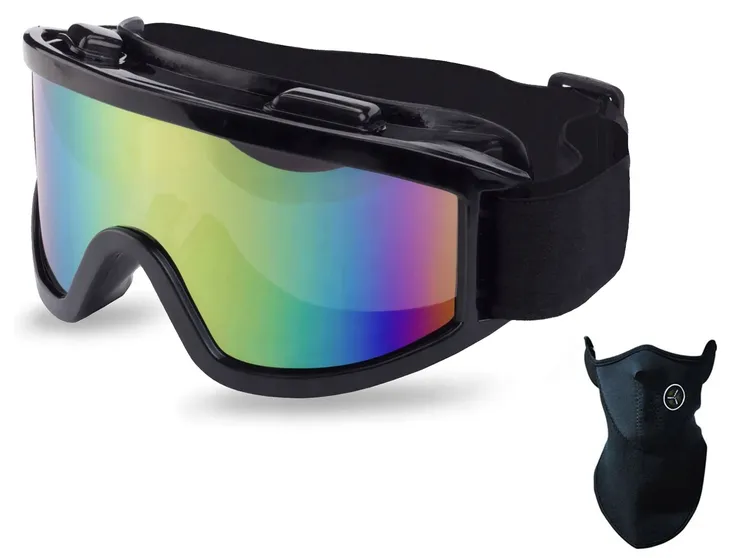GOGLE NARCIARSKIE PRZYCIEMNIANE na NARTY SNOWBOARD ZIMOWE OKULARY + MASKA