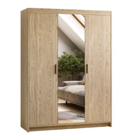 szafa-modulowa-133-cm-kuba-trzydrzwiowa-z-lustrem-i-drazkiem-dab-olejowany