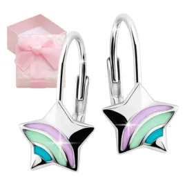 srebrne-kolczyki-gwiazdki-tecza-dla-dziecka-dziewczynki-angielskie-prezent