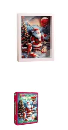 swiateczna-ramka-3d-stickers-z-mikolajem-zestaw-diy-z-drewniana-rama