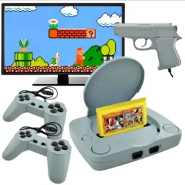 konsola-do-gier-pegasus-z-2-kontrolerami-pistolet-l-video-zasilacz-retro