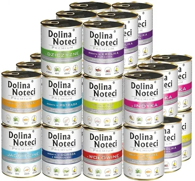 Mokra karma dla psa Dolina Noteci Premium MIX smaków 20x800g