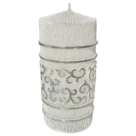 swieca-classic-slupek-matowa-adwentowa-ozdobna-bartek-candles-bialo-srebrna