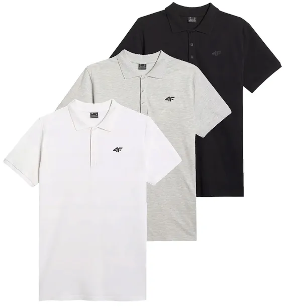 Komplet koszulek polo 4F polówka męska 3-pak PTSM366 10S+27M+20S XXL