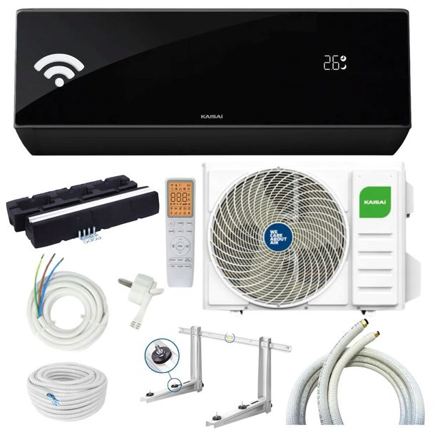 Klimatyztor ścienny KAISAI PRO HEAT+ 3,5kW CZARNY GRZAŁKA GOTOWY DO MONTAŻU