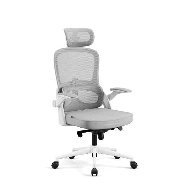 Fotel Biurowy Ergonomiczny Obrotowy Wygodny DIABLO V-Light Biało -szary