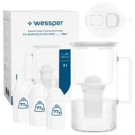 szklany-dzbanek-filtrujacy-wessper-d4-borosilicate-mini-2l-4x-filtr