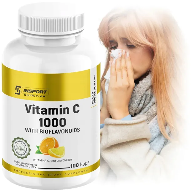 WITAMINA C 1000 mg + Bioflawonoidy Cytrusowe 100 kap ODPORNOŚĆ | INSPORT