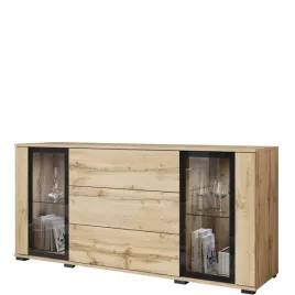 komoda-150-cm-cavio-dwudrzwiowa-z-witryna-do-salonu-dab-wotan