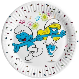 ciao-talerzyki-papierowe-23cm-smerfy-8szt