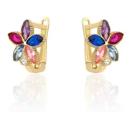 zlote-kolczyki-dziewczece-dzieciece-kolorowe-kwiatki-z-cyrkoniami-585-14kt